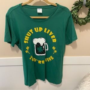 St Patrick’s Day Kelly Green Women's Drinking Themed T-shirt - XL